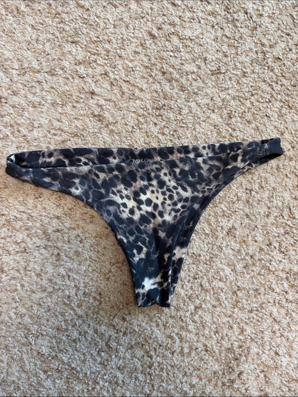 Mikoh Bikini Bottom Small Grey Black Leopard